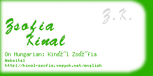 zsofia kinal business card